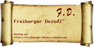 Freiberger Dezső névjegykártya